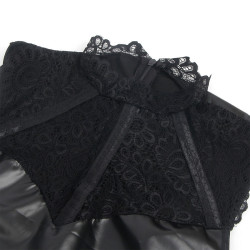 Subblime - 957551 Robe En Cuir Col Dentelle Noir L/Xl